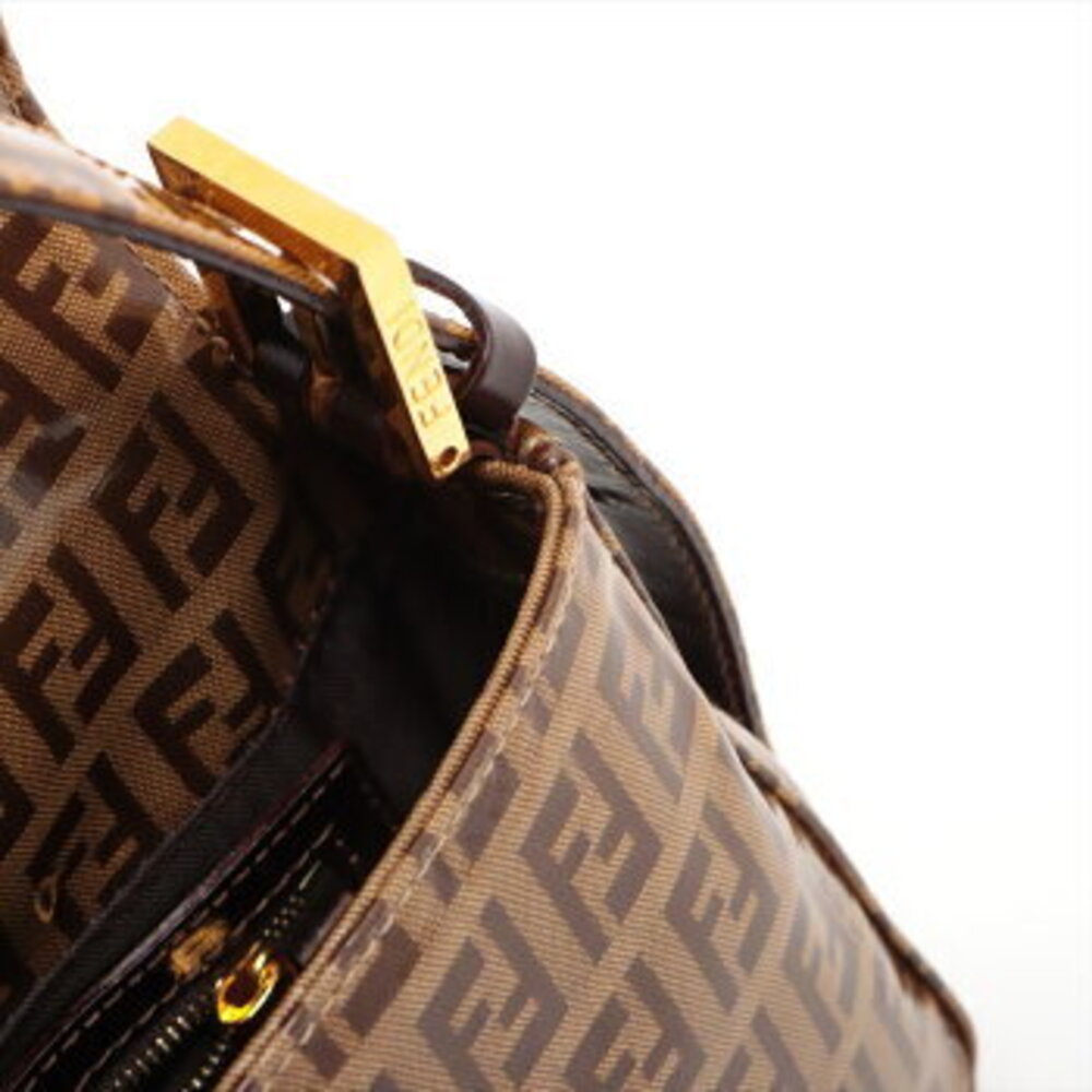 Fendi Zucchino Glitter Mamma Bucket FF hardware leather handbag tote brown - Picture 11 of 14